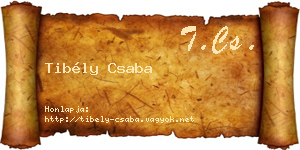 Tibély Csaba névjegykártya